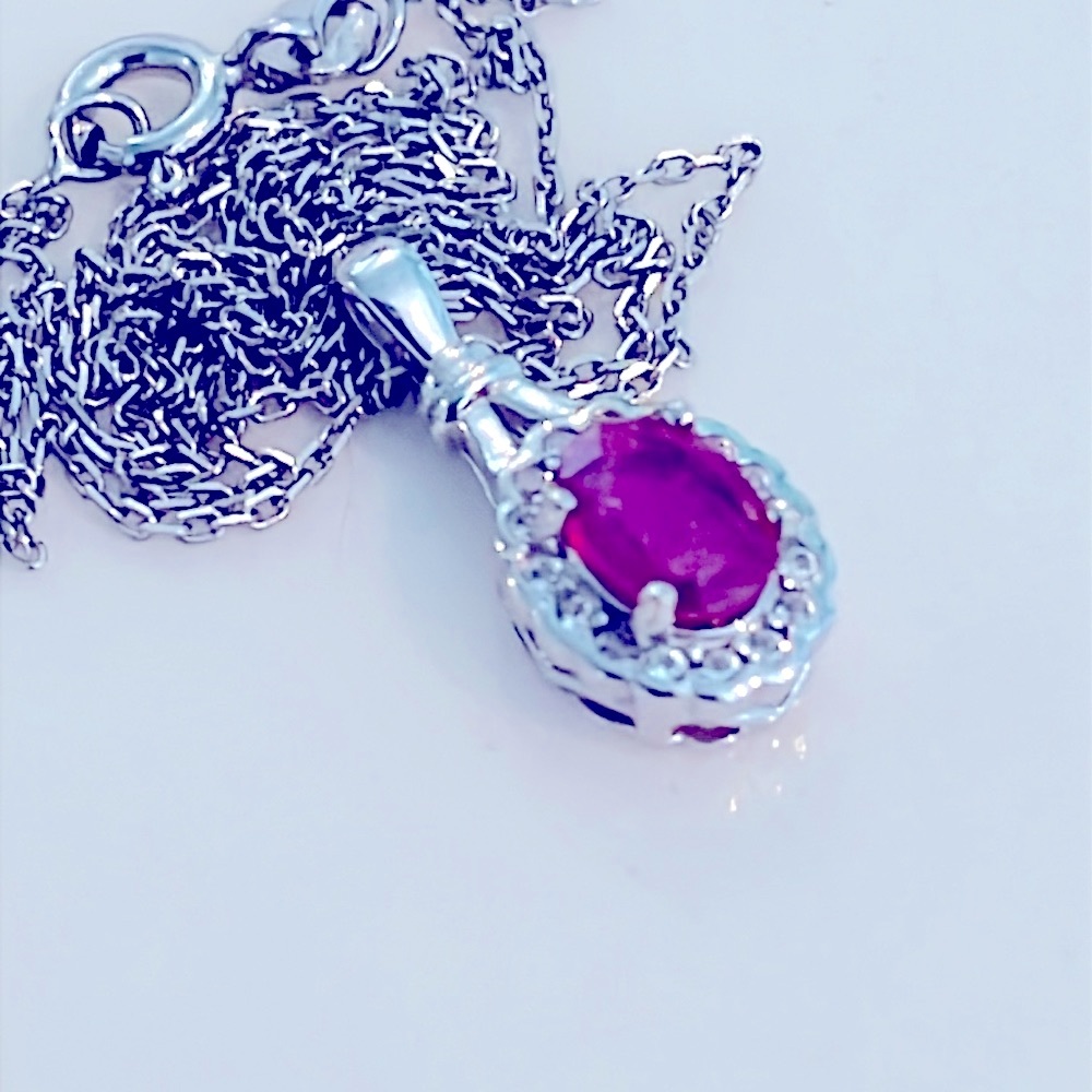1 Ct Ruby 14KGP Necklace